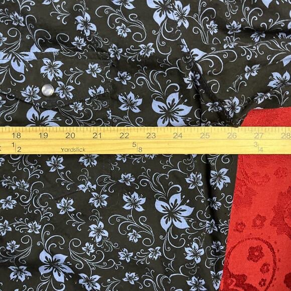 Ace of Diamonds Shirt Mens 3XL Black Blue Pearl Snap Western Retro Cowboy *read - Picture 8 of 12